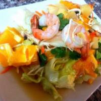 SP1. Thai Style Orange Salad · Sweet Texas orange slices top a bed of spinach, red onions, lemongrass and fresh mints are d...