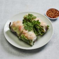 Summer Roll · Shrimps, vermicelli rice noodle and fresh herbs wrapped in wafer thin rice papers.