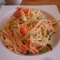 Kani Salad · Crab and cucumber mixed with a tobiko, spicy mayonnaise blend.
