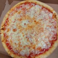 Cheese Pizza · Mozzarella cheese and tomato sauce .