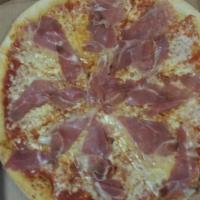 Prosciutto di Parma Pizza · Mozzarella cheese, tomato sauce and prosciutto di parma.