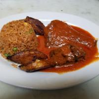 Fish and Rice · Pan-fried croakers topped with savory tomato sauce. Served with rice.