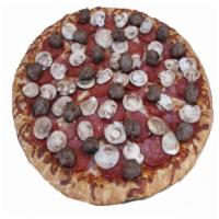 Stromboli Pizza · Tomato sauce, mozzarella cheese, salami, pepperoni, fresh mushrooms, Italian sausage.