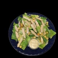 Chicken Caesar Salad · Romaine lettuce, Parmesan cheese, croutons and chicken.