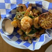 CRISPY JUICY SHRIMPS · BREADED FRIED SHRIMPS AND JALAPENO PEPPERS SERVED WITH CHIPOTLE MAYO