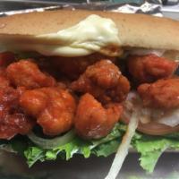 Buffalo Chicken Sandwich · Crispy chicken marinated with Buffalo sauce on your choice of hoagie with ranch dressing and...