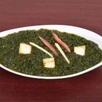 Palak Paneer · Spinach cooked with ginger, garlic and cumin.