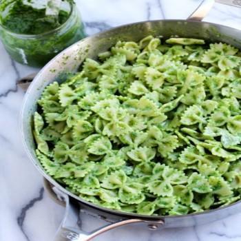 Pesto Pasta Salad (vegetarian) · Made with toasted walnuts, fresh basil, 3 Italian import cheeses, and top-quality first cold press extra virgin olive oil.  Good salt and fresh ground pepper, of course! 