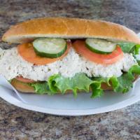 Tuna Salad Sandwich Lunch · Tuna salad, lettuce, tomato and cucumber. Served with choice of side.