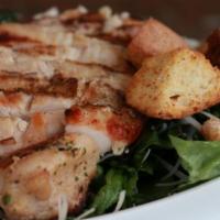 Chicken Caesar Salad · Grilled breast fillet on a bed of our crisp Caesar salad topped with house made croutons and...