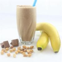 1. Choco Power Smoothie · Banana, milk, chocolate protein and peanut butter.