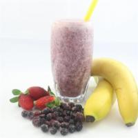 20. Powder 20 Smoothie · Bananas, strawberries, blueberries, milk and strawberry protein.