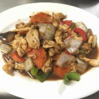 41. Kung Pao · Includes choice of either chicken, pork, tofu, beef, shrimp, squid, shrimp and squid or comb...