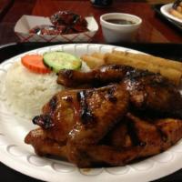 Half Grilled Chicken with 4 Pork Lumpia and Rice · Cooked to order grilled chicken served with our special teriyaki sauce.