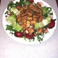 Fatoush · House salad, peppers, radish, toasted pita and sumac.