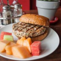 Venice Burger · Free range sonoma ground turkey, tomato, caramelized onion and lettuce. Served on choice of ...