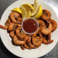 1/2 Lb. Steamed Shrimp · Peel and eat shrimp steamed with Old Bay. Served with lemon wedge and cocktail sauce. 