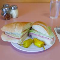 Italian Cold Cut Sub · A long sandwich on a roll. 