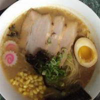 3. Miso Ramen · Miso soup base soaked noodle, topped with chashu, corn, egg, fish cake, black mushroom and b...