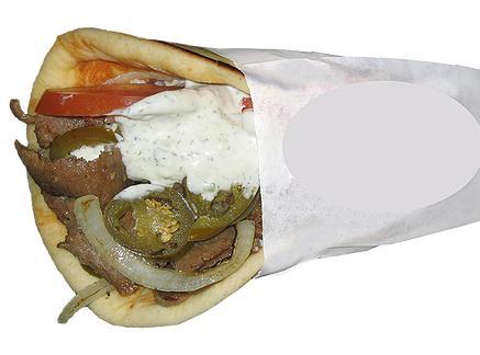 9. Picado Pita · Thinly sliced gyro meat grilled with onions and jalapenos topped with tomato and our very own tzatziki sauce.