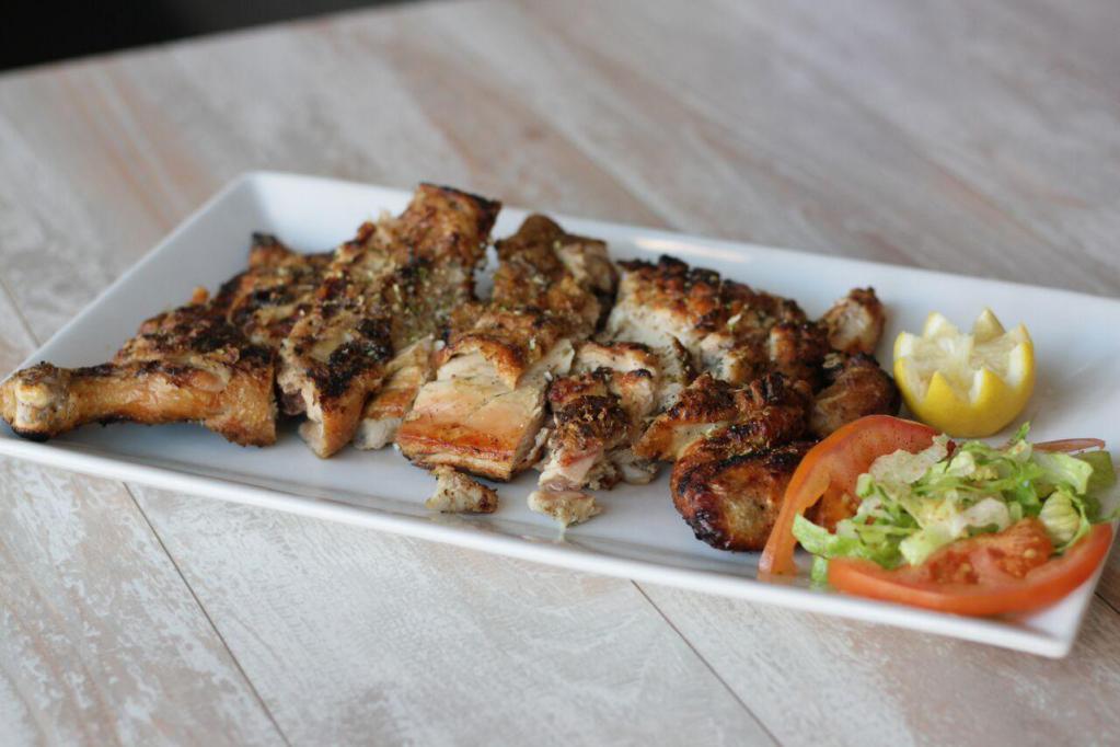 Grilled Chicken · Tenderized grilled chicken, seasoned with salt and pepper. This item requires 40 minutes to be done.