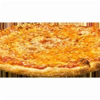 Brooklyn Thin Crust Cheese Pizza · Fresh dough, tomato sauce, fresh mozzarella cheese, pecorino Romano cheese and spices.