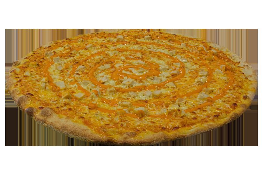 Buffalo Chicken Pizza · Fresh dough, our homemade Buffalo sauce, fresh mozzarella cheese and spices.