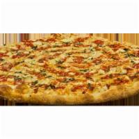 Chicken Parmigana Pizza · Fresh dough, tomato sauce, fresh mozzarella cheese, pecorino Romano cheese, chicken breast a...