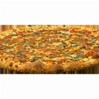 Meatball Parmigana Pizza · Fresh dough, tomato sauce, fresh mozzarella cheese, pecorino Romano cheese, meatball and spi...
