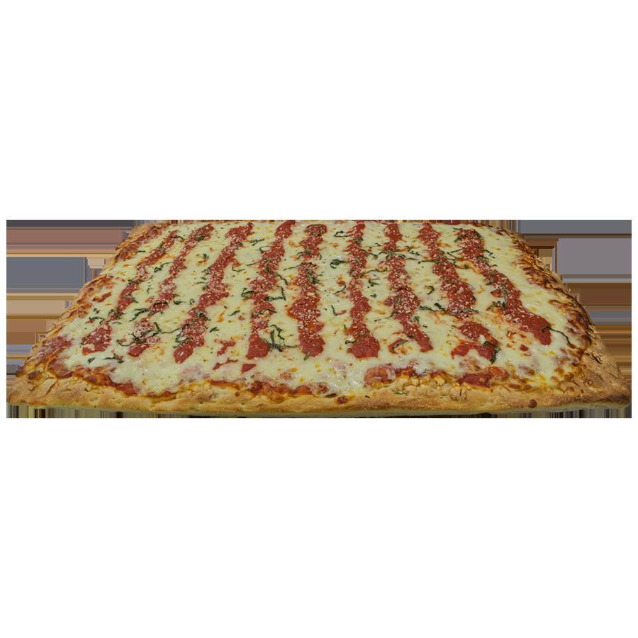 Sicilian Grandma's Favorite Pizza · Fresh dough, tomato sauce, extra-virgin-olive oil, garlic, shallots, basil, pecorino Romano cheese and mozzarella cheese. Rectangular 1