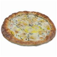 Stuffed Macaroni and Cheese Pizza · Double layer of fresh dough, homemade macaroni and cheese, Asiago, cheddar and mozzarella ch...