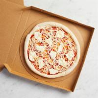 Take and Bake Traditional Cheese Pizza · READY TO BAKE - Our tomato sauce with mozzarella and fresh mozzarella.