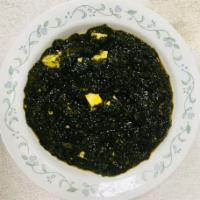 Palak Paneer · It’s mashed spinach, and cheese cube ( paneer) cooked with onion garlic ginger tomato pasta ...
