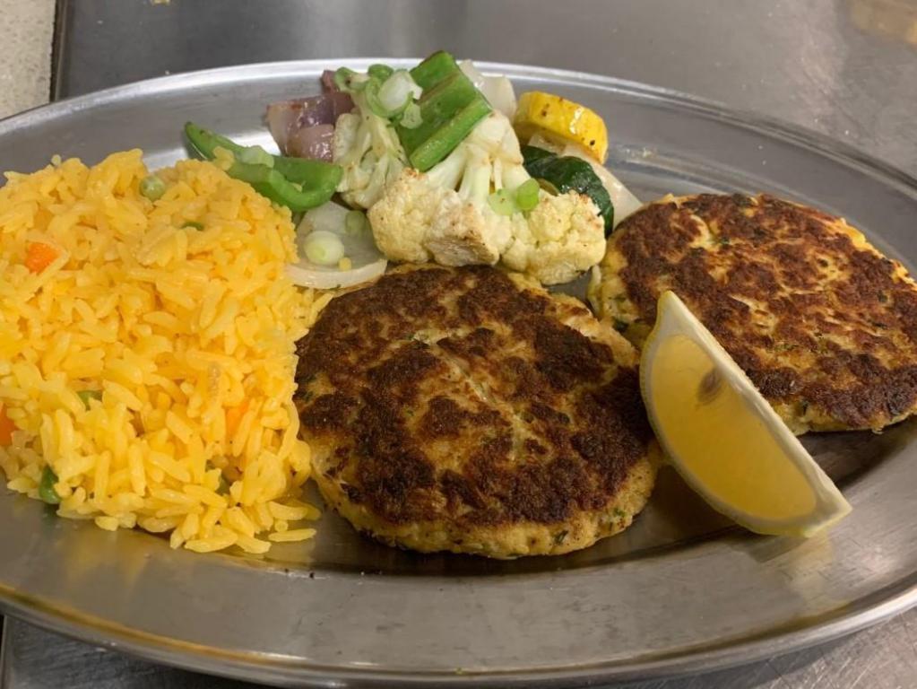 Crab Cake's Plate · Two Jumbo Lump Crab Cakes Served with fries & veggies