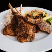 Lamb Chops · succulent baby lamb chops grilled to perfection served with mashed potatoes & veggies