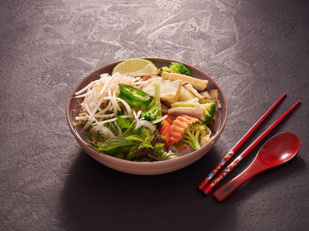 C21 Pho Chay · Vegetarian noodle soup with tofu and vegetable, beef broth or vegetable broth.