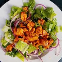 Chopped Buffalo Chicken Salad · Romaine, red onion, crumbled blue cheese tossed in blue cheese dressing.