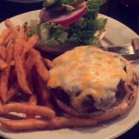 Affy's 1/2 Pound Burger · Homemade pure beef burger cooked to perfection, served on a bun with lettuce, onion, tomato ...