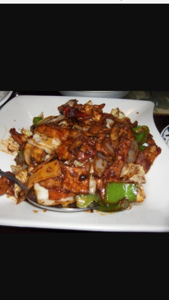 Large Szechuan Chicken · Served with white rice. Hot and spicy. 