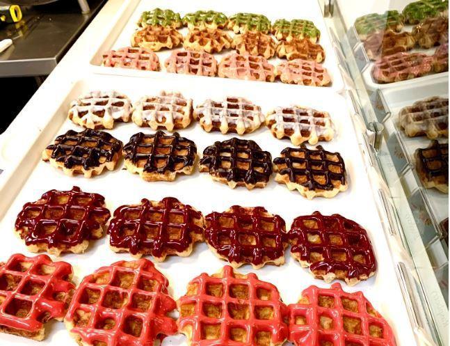 Set of 12 · Liege waffles bites with colorful, real fruit glaze! BEST REHEATED: Toaster Oven 400F for 4-5 minutes OR Enjoy at room temperature.