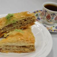 Baklava with Walnuts · Layers of phyllo dough and chopped walnuts. Vegetarian.