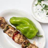 Chicken Kebab · 4 chunks of Fresh Chicken Breast marinated and grilled. does not include pita or sauce.