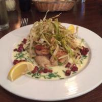 Scallops with Crab and Pea Risotto · Pancetta, chives, fried leeks and lemon butter.