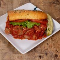 Sausage Sub · Sausage, peppers, onions, provolone cheese and tomato sauce.