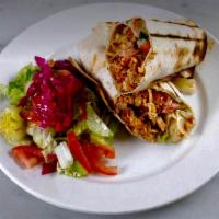 17. Chicken Gyros Wrap · Slow cooked, thin sliced and marinated chicken.