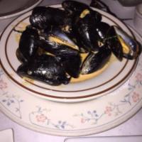 Black Mussels Poulette Appetizer · With white wine and shallots sauce.