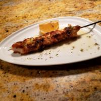Chicken Skewer (Price per Each) · Marinated chicken, char-broiled on a wooden skewer. (we suggest 2 or more).