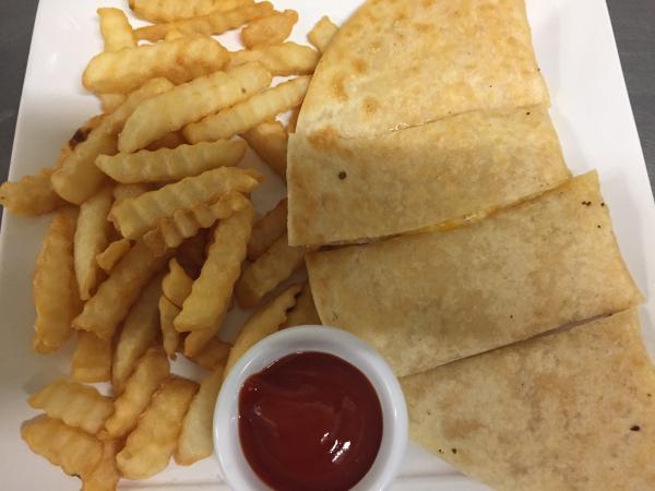 Cheese Quesadilla · Served with french fries or rice and beans.