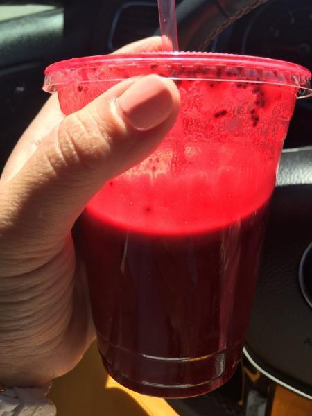 Grassroots Juice · Beets, carrots, ginger, wheatgrass, Granny Smith, lime, chia and cayenne.