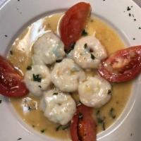 Jumbo Shrimp Roma · Sauteed with butter, garlic, lemon and white wine topped with tomatoes and mozzarella cheese...